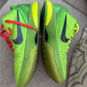 Nike Vibrant Green Athletic Shoes with Red and Yellow Highlights